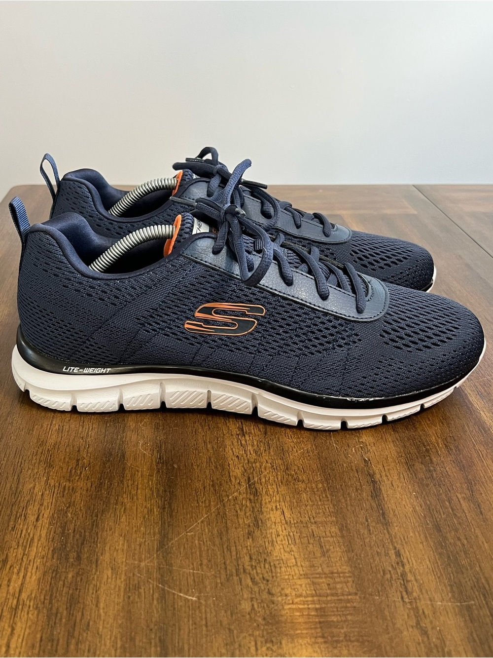 Skechers Lite Weight Wide Fit Memory Foam Navy Athletic Sneakers Mens Size 12
